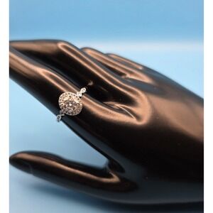 1 Ct Moissanite Ring White Gold Plated Size 9‎ GRA Certificate Of Auth #0246